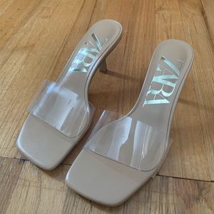 Zara Clear Mule Heels